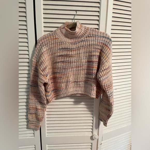 Mango Cream Cowl Turtleneck Sweater Chunky Knit - Picture 5 of 5